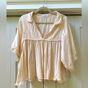 Carly Jean Los Angeles Rocco Blouse Cream Color
